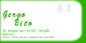 gergo bito business card